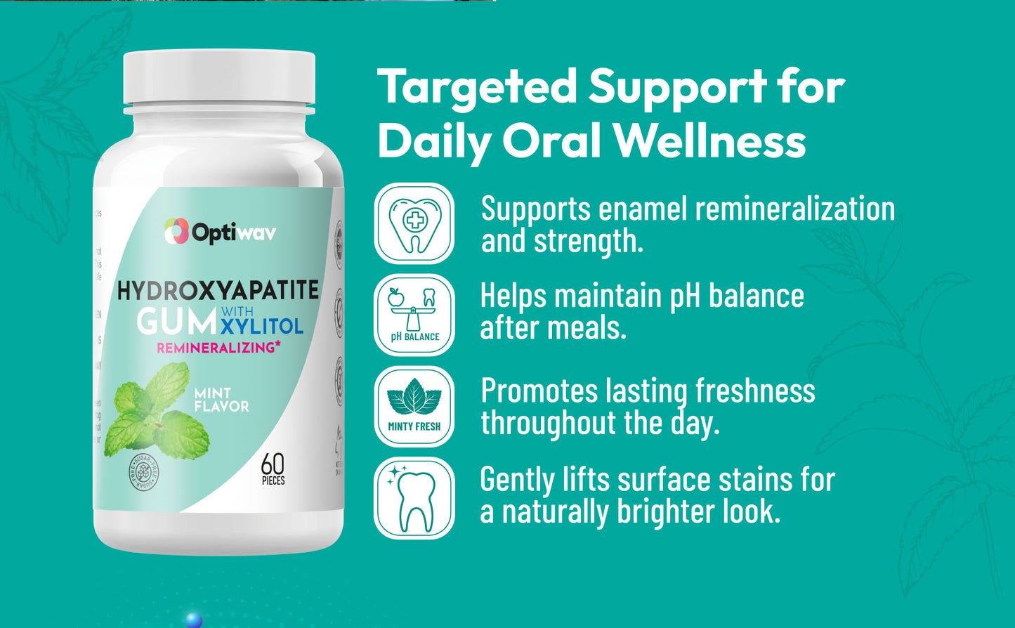 Optiwav Nano Hydroxyapatite Remineralizing Gum