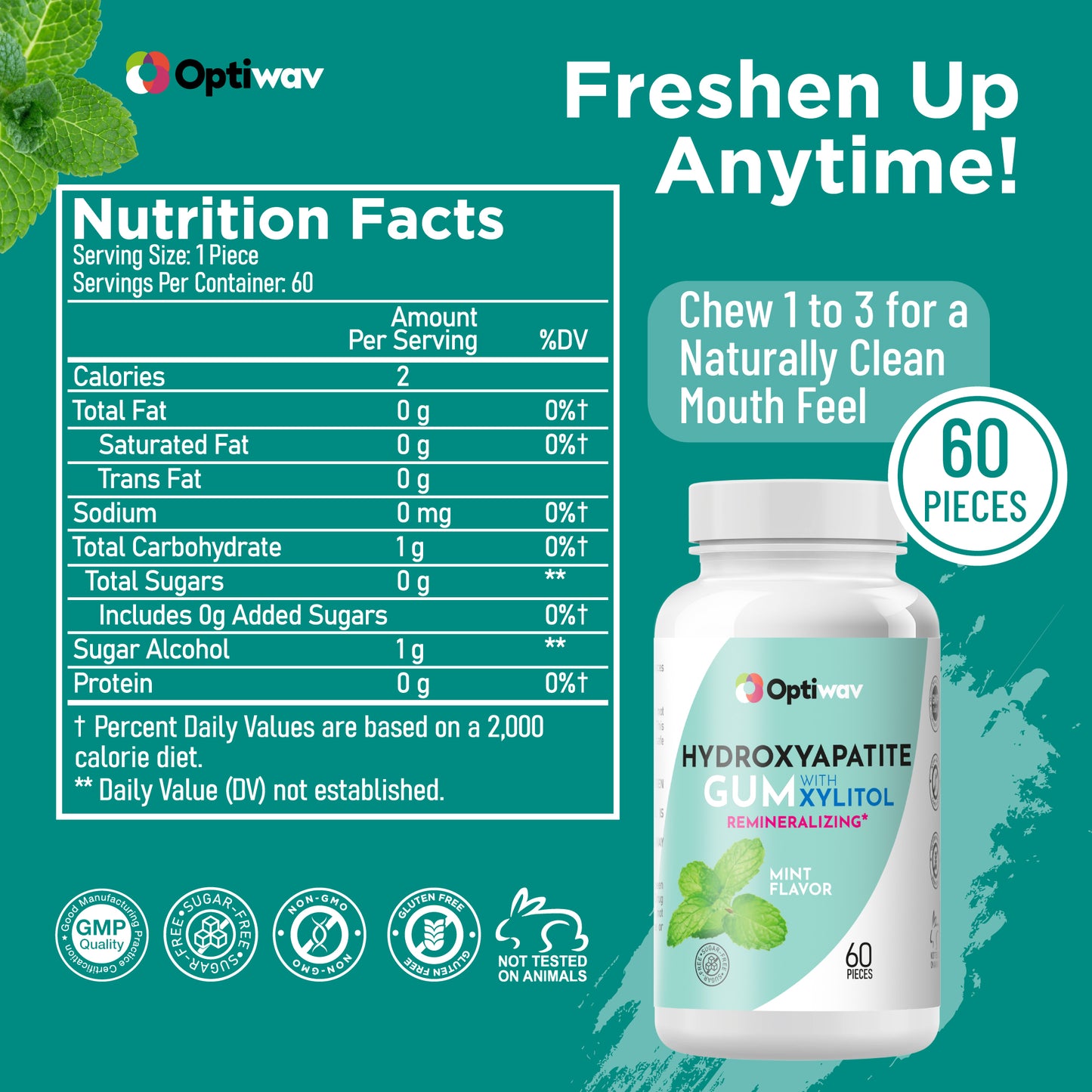 Optiwav Nano Hydroxyapatite Remineralizing Gum