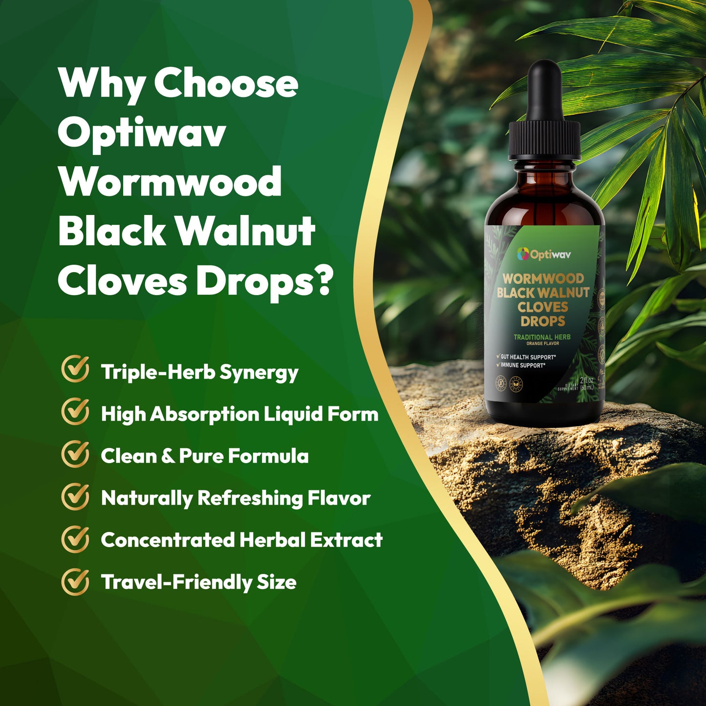 Wormwood Black Walnut Cloves Liquid Drops
