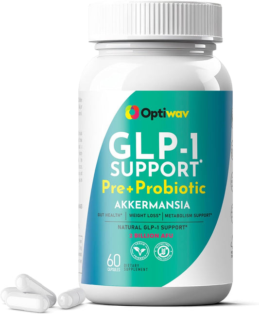 Optiwav GLP-1 Support Weight Loss Pre + Probiotic Akkermansia Supplement