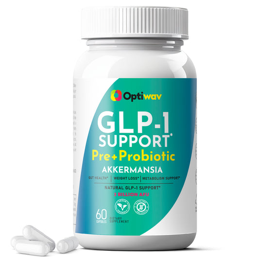 Optiwav GLP-1 Support Weight Loss Pre + Probiotic Akkermansia Supplement