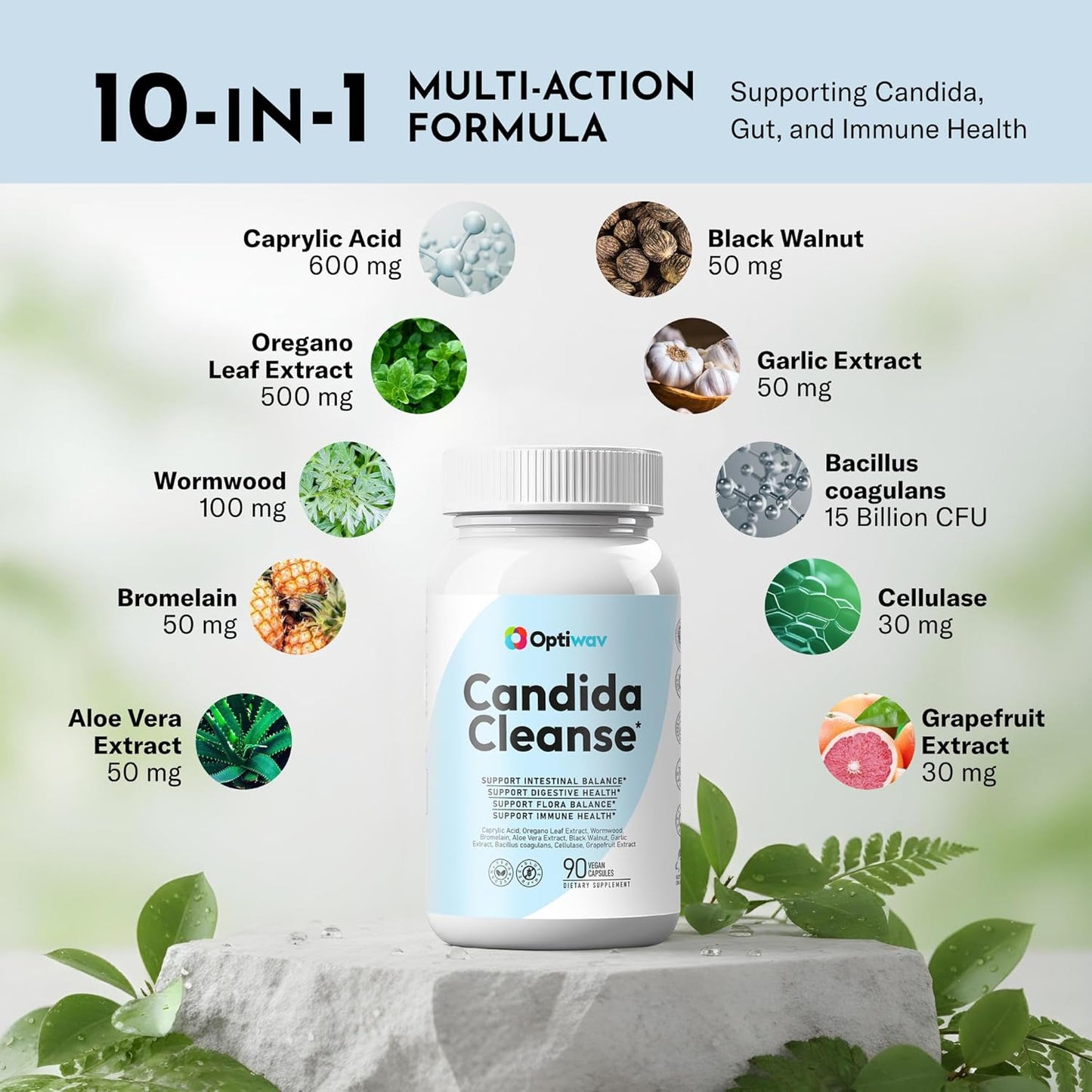 Optiwav Candida Cleanse Detox Supplement