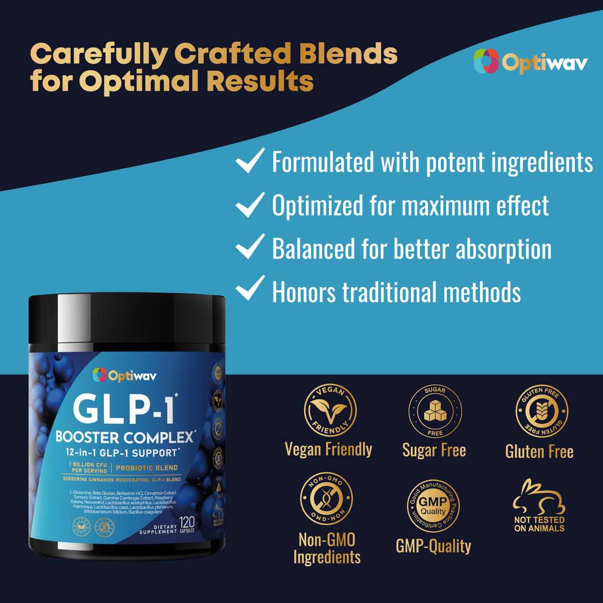 Optiwav GLP-1 Support Probiotic Weight Loss Supplement