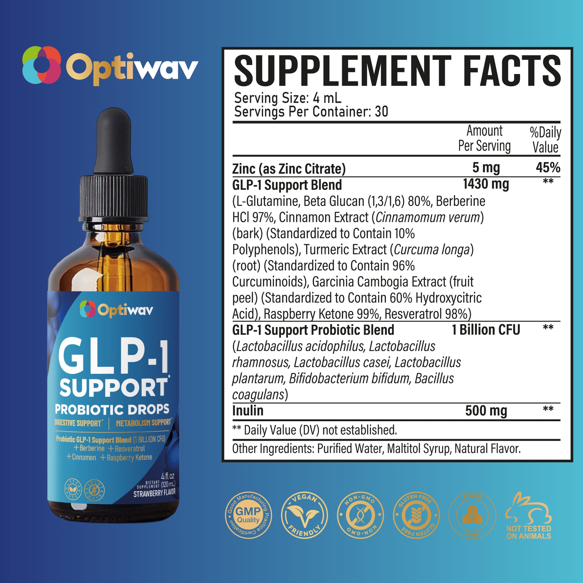 Optiwav GLP-1 Support Probiotic Drops