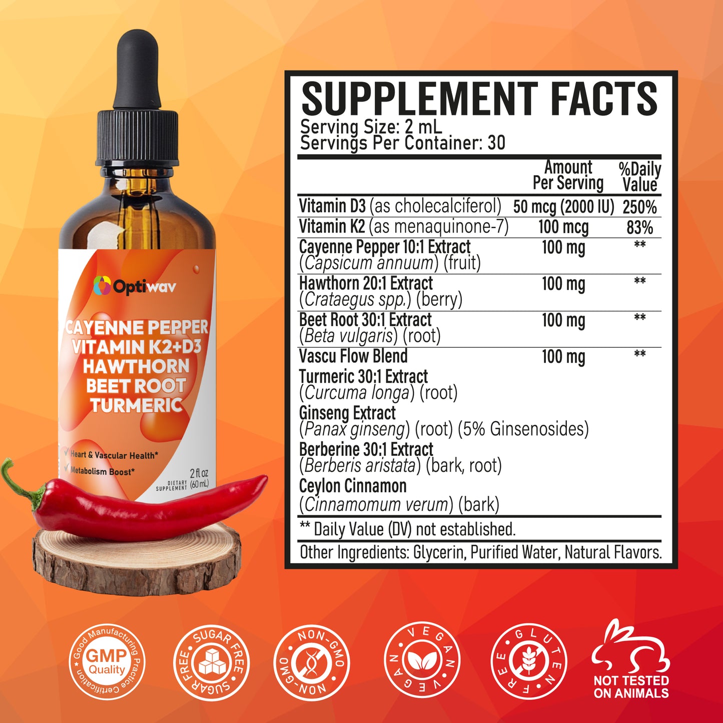 Cayenne Pepper Drops Liquid Supplement