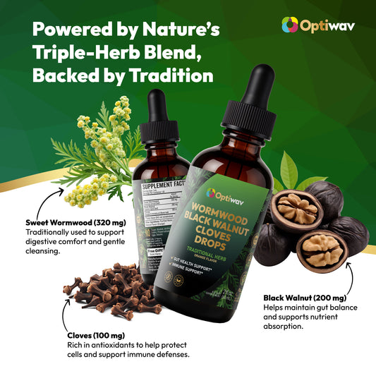 Wormwood Black Walnut Cloves Liquid Drops